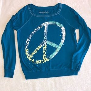 Aeropostale Long Sleeve Top w/ rhinestone peace